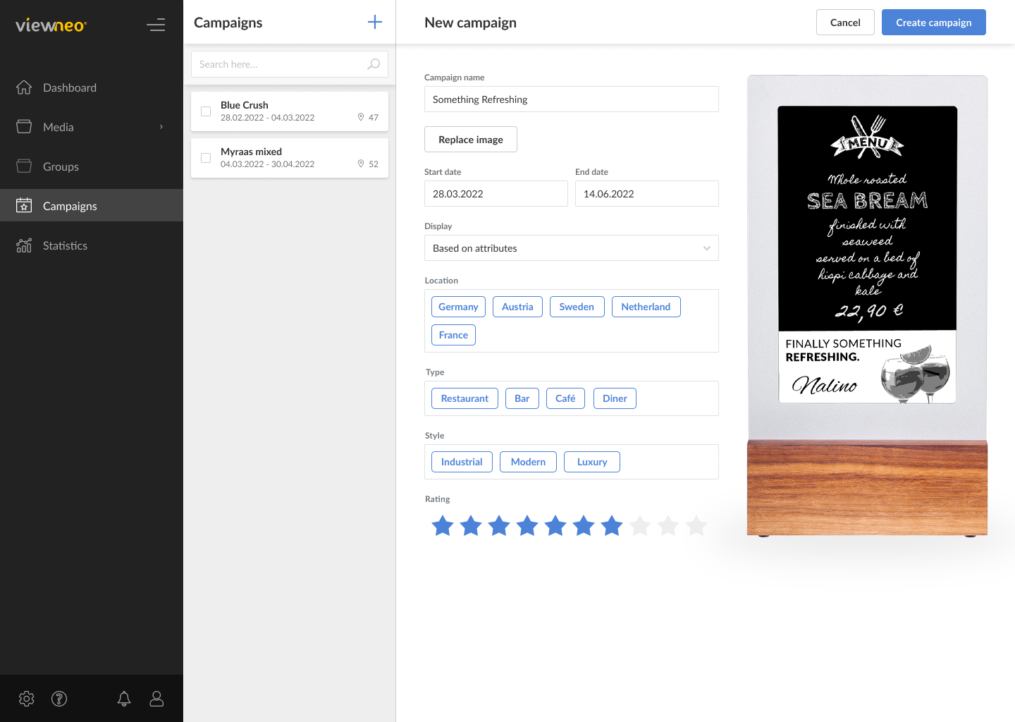 Dinio Campaign Filters and Creation