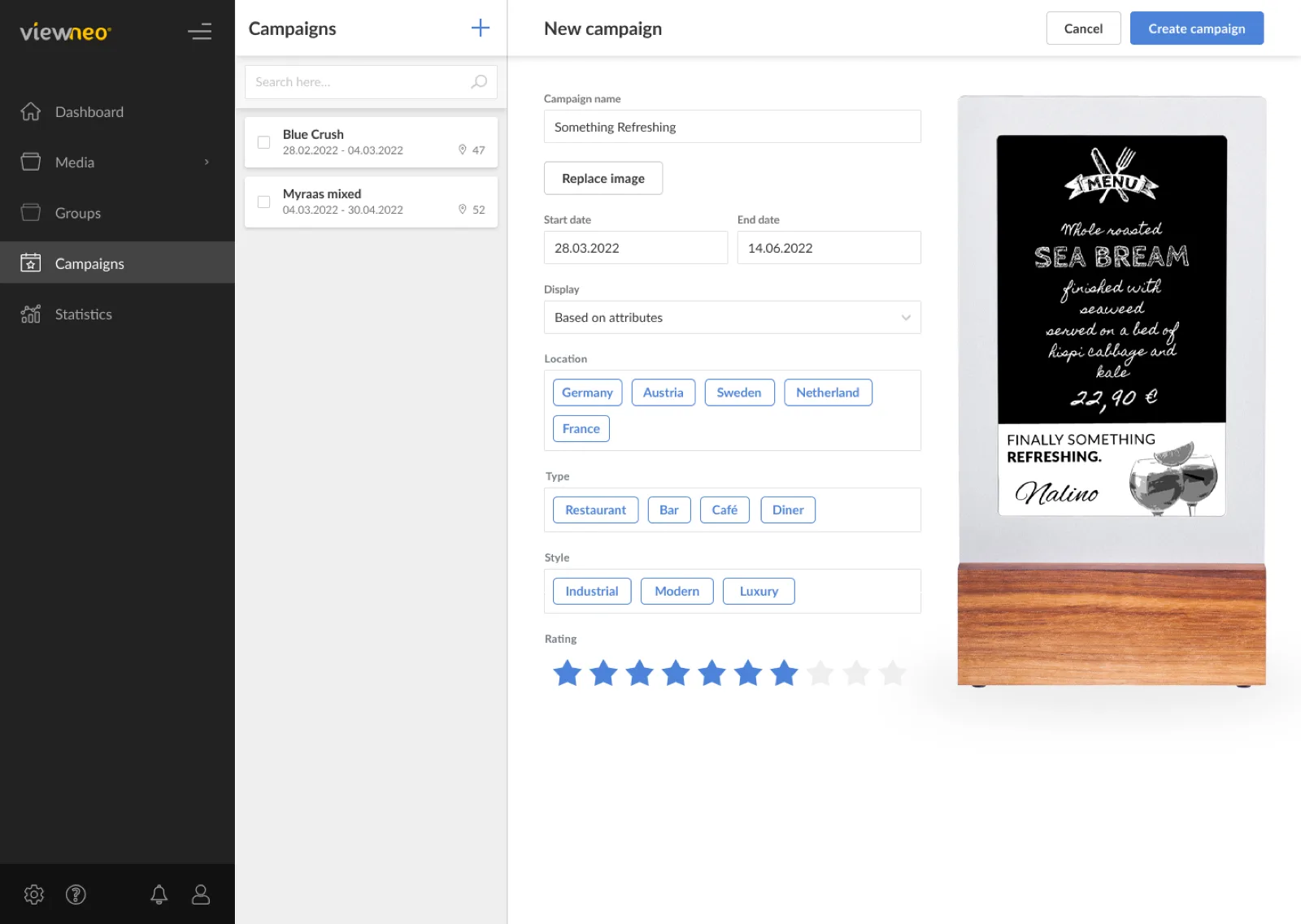 Dinio Campaign Filters and Creation